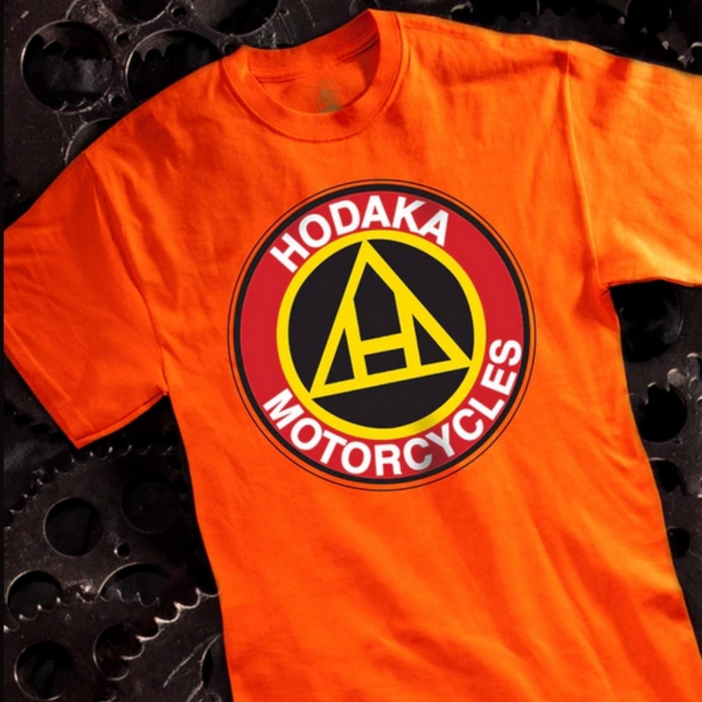 Hodaka Logo Orange Short Sleeve T-Shirt - NEW Fast Ship